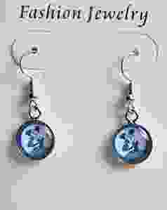 Oorbellen kussend paartje delftsblauw