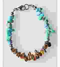 Armband Tijgeroog en Turkoois kleur splitkralen