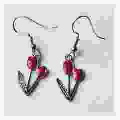 Oorbellen rode tulpjes