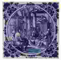 Delfts blauwe tegel - De Leraar, 15 cm 