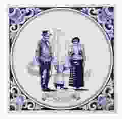 Delfts blauwe tegel- "Spakenburg" , 15 cm 