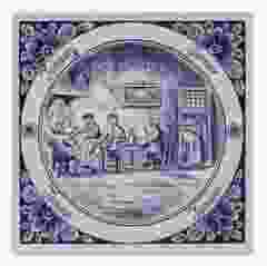 Delfts blauwe tegel- "januari" , 15 cm 