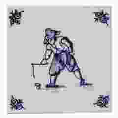 Delfts blauwe tegel- "Tollen" , 15 cm 