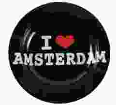 Metalen Asbak  "I  Love Amsterdam" 