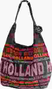 Schoudertas Julia L Holland  in zwart/rood van Robin Ruth