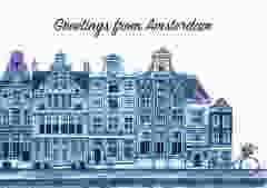 Postkaart Greetings from Amsterdam 