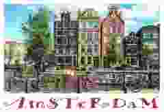 Postkaart Amsterdamse gracht met fietsen