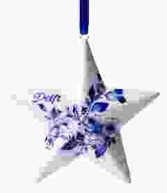 Kerstornament Ster Delft, 8 cm 
