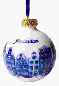 Kerstbal grachtenpandjes Amsterdam, 6 cm 