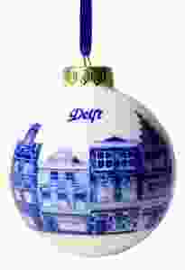 Kerstbal Grachtenpandjes Delft , 6 cm 