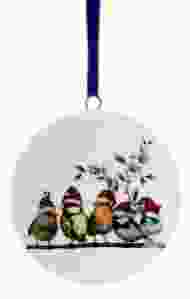 Kerstornament Bosvogels, 6 cm