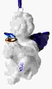 Keramieken Kerstengel met Hart - 8.5 cm