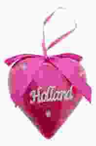 Kersthanger Hart met LED en Glitter "Holland" - Paars