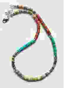 Ketting jade, jaspis, serpentijn en kokos