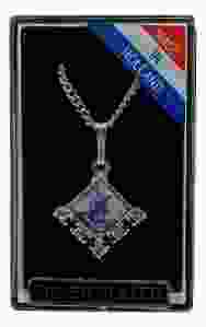 Ketting Zilver "Vierkante hanger met Molen en kristallen"