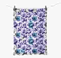 Keukendoek Delft blauwe bloemen