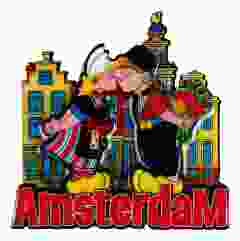 Koelkastmagneet "Amsterdams Kussend Paar"