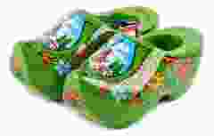 Set houten klompjes 8cm, Groen