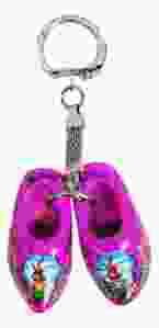 Sleutelhanger 2 Paarse Holland Klompjes