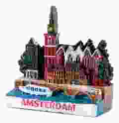 Koelkastmagneet "Oude kerkplein Amsterdam"