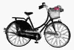 Koelkastmagneet "Fiets Zwart - Rotterdam"