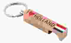 Sleutelhanger / opener "I Love Holland" , koperkleurig