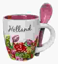 Espresso Mokje Gekleurde Tulpen met lepel