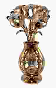 5 Tulpen in vaas, helder kristal, met Swarovski kristallen