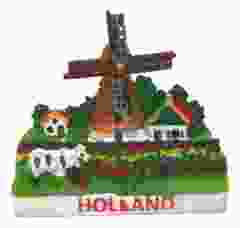 3D Mini magneet molen in Tulpenveld, 5 cm