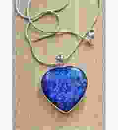 Ketting Lapis Lazuli hartje hanger 37x35x8mm