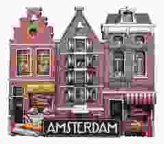 Amsterdamse Grachtenhuisjes Koelkastmagneet 2, Groot