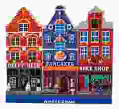 Magneet Delfts Blauw/Pannenkoeken & Fietswinkel Amsterdam