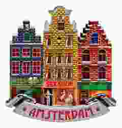 Magneet Amsterdam 3 Grachtenhuisjes 