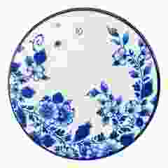 Magneet  "Rond Bloemen, Keramiek"