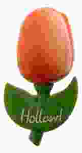 Magneet Houten Tulp , Oranje, Holland