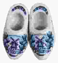 Magneet Twee houten molen klompjes, 4 cm 