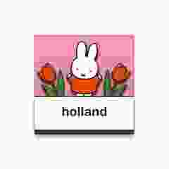 Magneet "Nijntje met tulpen, roze"