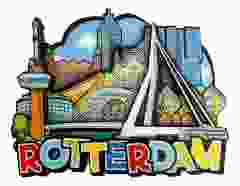 Koelkastmagneet Rotterdam - Cartoon
