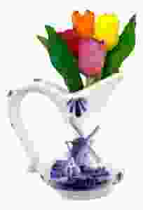 Magneet keramiek kan met tulp - delftsblauw