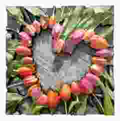 Magneet "Houten Tulpen Hart"