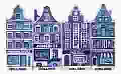 Magneetset 4 Huisjes Holland