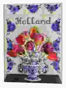 Koelkastmagneet Tegeltableau Tulpen Holland, 6 cm