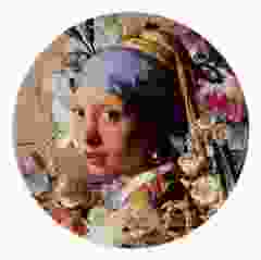 Wandbord Meisje met Parel Pastel, 31 cm