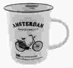 Mok Memoriez - Amsterdamse Fietsen- Wit, Groot