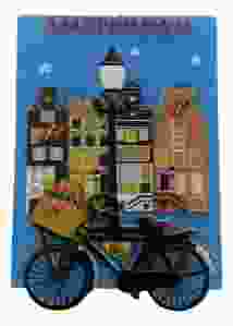 Amsterdamse Huizen en Fiets Magneet - 3D