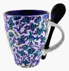 Mok Delfts blauwe Vogels met lepel