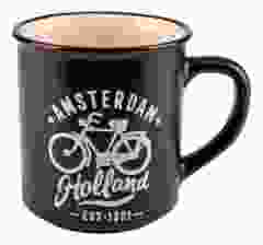 Mok "Amsterdam - Holland"  Zwart- Groot 