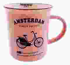 Mok Memoriez - Amsterdamse Fietsen- Roze, Groot