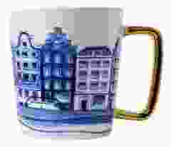 Mok Grachtenhuisjes Goud