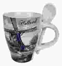 Mok Hollandse molen met lepel